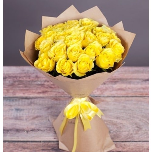 Купить на заказ Букет из 11 желтых роз с доставкой в Жетысае