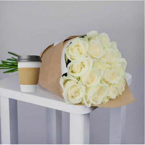 Купить на заказ Кофе с цветами с доставкой в Жетысае